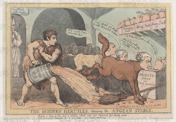 The Modern Hercules, Cleansing the Augean Stable, April 23, 1805.