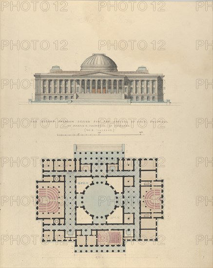 The Second Premium Design for the Capitol of Ohio, Columbus, ca. 1839.