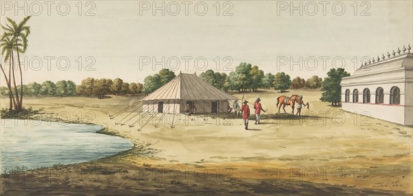 View of a Chaudézie [chauderie] in the interior of an English traveller's tent, ca. 1828-30.