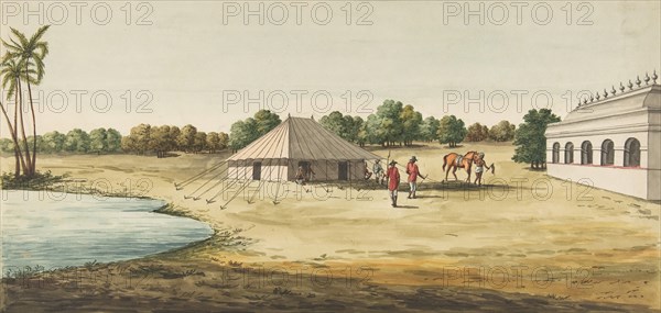 View of a Chaudézie [chauderie] in the interior of an English traveller's tent, ca. 1828-30.
