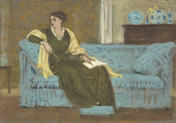 Woman Seated on a Sofa, 1865-1915.