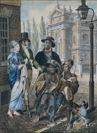 Worldly Folk Questioning Chimney Sweeps and Their Master before Christ Church, Philadelphia, 1811-ca. 1813.
