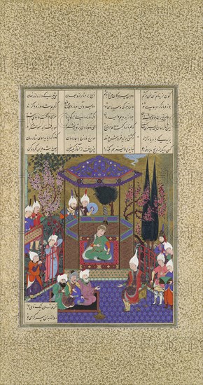 Zal Expounds the Mysteries of the Magi, Folio 87v from the Shahnama (Book of Kings) of Shah Tahmasp, ca. 1525.