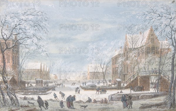 Snow Falling on a Dutch Town, n.d..