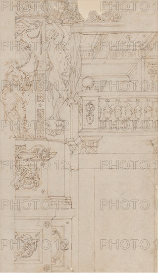 Studies for the trompe-l?oeil decorations of Palazzo Ducale (Palazzo Pitti), Florence, 1636-41.
