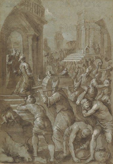 King Solomon Beholds the Ark of the Covenant Being Brought to the Temple, 1604.