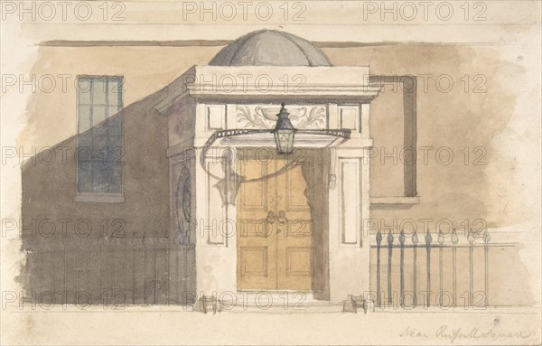 Domed Projecting Rectangular Entrance to a House near Russell Square, 19th century.