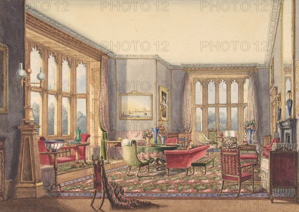 Drawing Room, Guys Cliffe, Warwickshire, 1860.