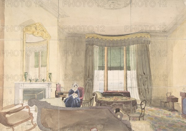 Drawing Room with Seated Woman, 1848.