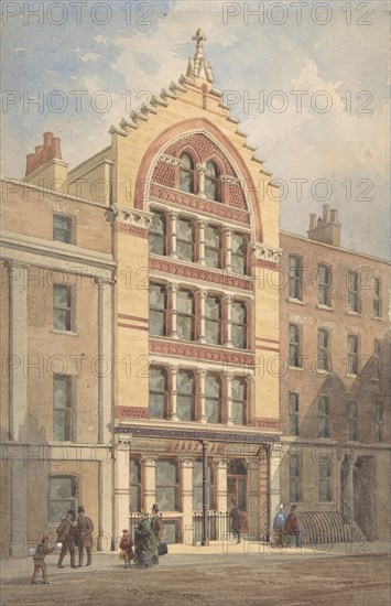 Facade of a Commercial Building, Venetian Gothic Style, ca. 1870.