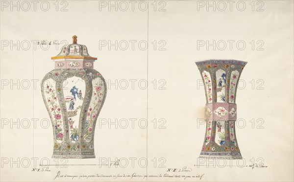 Designs for Two Porcelain Vases, ca. 1770-85.