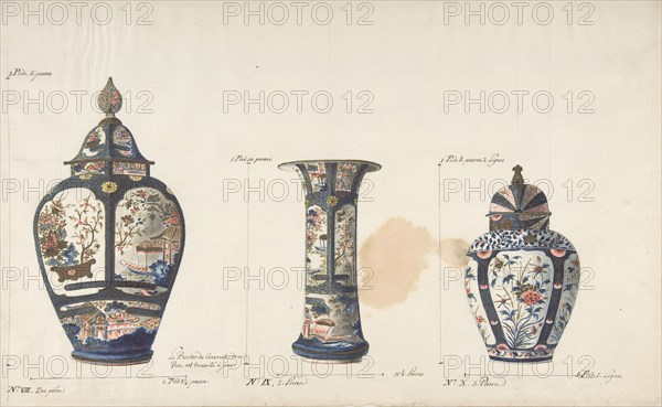 Design for Three Vases, ca. 1770-85.