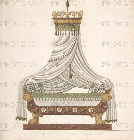 Design for Canopy Bed, 19th century.