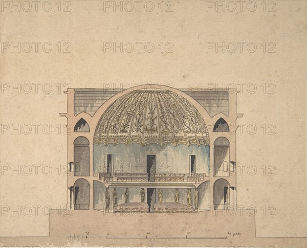 Design for the Interior Elevation of a Theater, ca. 1800.