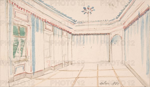 Drawing of an Interior: Salon, 1850.