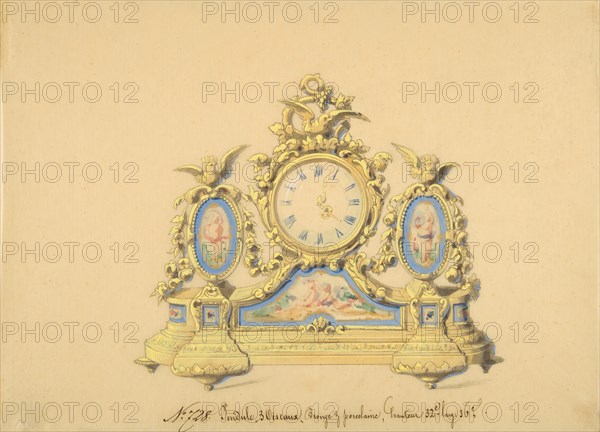 Design for a Clock: Three Birds, 19th century.