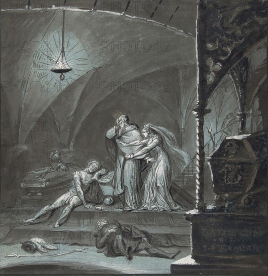 Friar Lawrence and Juliet Discover the Bodies of Romeo and Paris (Romeo and Juliet, Act 5, scene 3), 19th century.