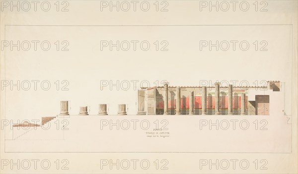 Cross-Section of the Temple of Jupiter, Pompeii, after 1825.