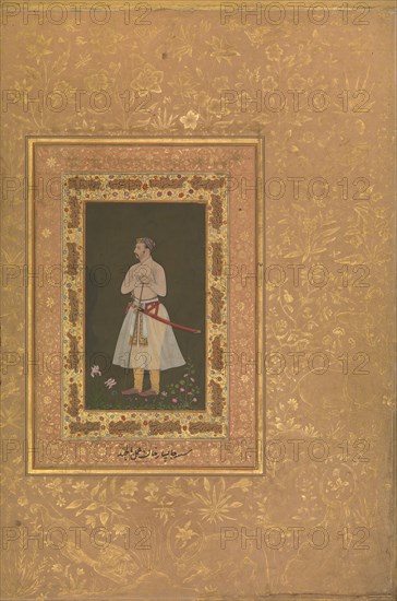 Portrait of Jahangir Beg, Jansipar Khan, Folio from the Shah Jahan Album, verso: ca. 1627; recto: ca. 1530-50.