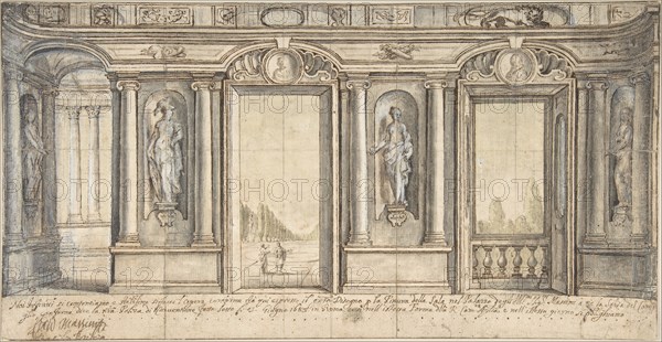 Design for a Painted Wall Decoration for Palazzo Massimo all'Aracoeli (Rome), 1683.