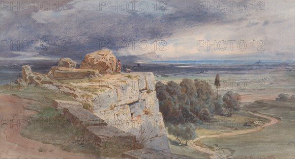 View of Norba from the North, towards San Felice Circeo, 1856.