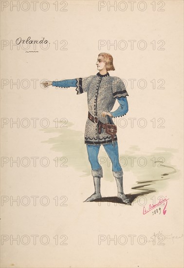 Costume Design for "Orlando", 1889.