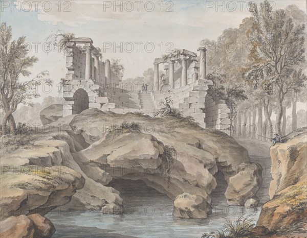 Design for a Naumachia, in the gardens at Chateau d'Enghien, Belgium, 1782.