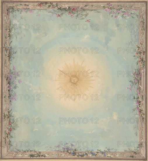 Designs for Ceilings with Central Sunburst, 19th century.