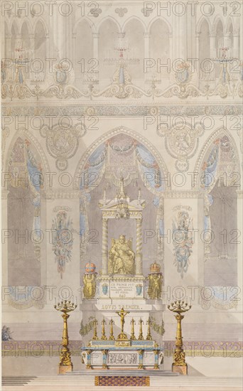 Elevation of Altar with Statue of Louis I, Reims Cathedral, n.d..