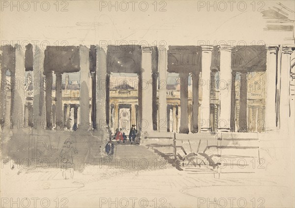 Greenwich Hospital (recto); Study of a Building (verso), ca. 1831.