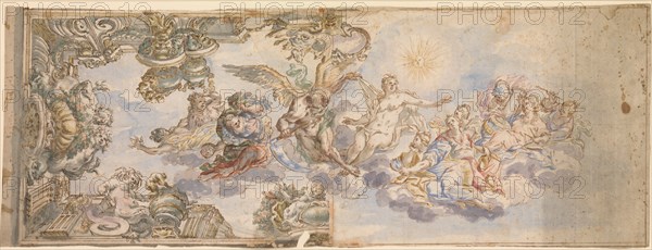 Allegorical Design for a Ceiling Fresco., 1650-1700.