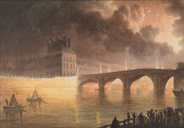 Fête pour la Paix Générale donnée à Paris le 18 Brumaire. Pont Royal, 1801-2.