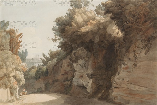 A View Near the Arco Scuro, Looking Towards the Villa Medici, Rome, 1785.