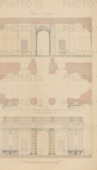 Grotto from the Gardens of the Farnese Palace at Caprarola, Preparatory Study for the 'Oeuvres Complètes de Jacques Barozzi de Vignole', 1815-23.