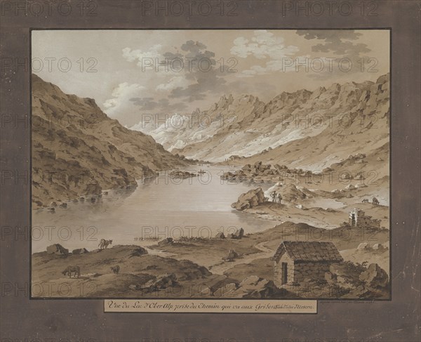 View of Oberalp Lake, late 18th-19th century.