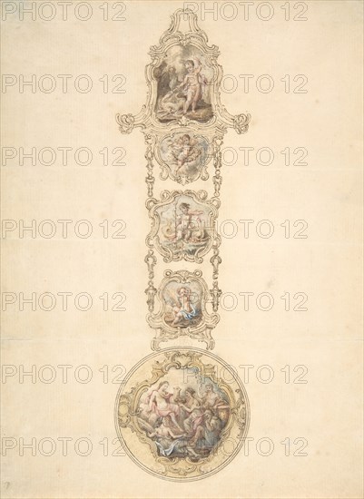 Design for an Enameled Watchcase and Châtelaine with Mythological Figures, ca. 1766 (?).