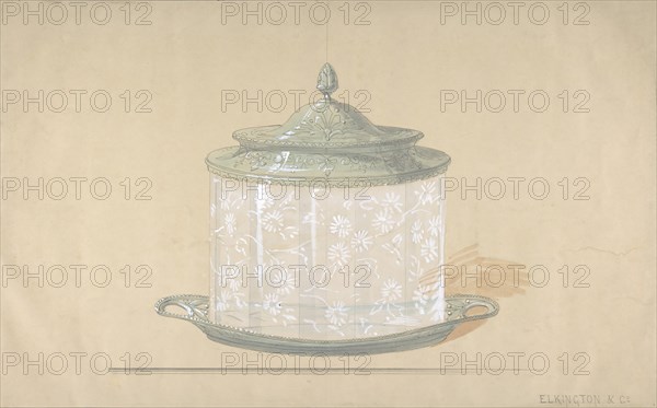 Design for a Glass Box with a Silver Base and Cover, 1820-65.