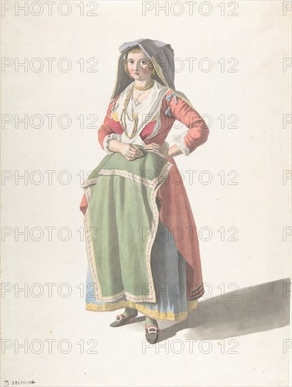 Young Woman Standing in Traditional Neapolitan Dress, ca. 1775-1821.
