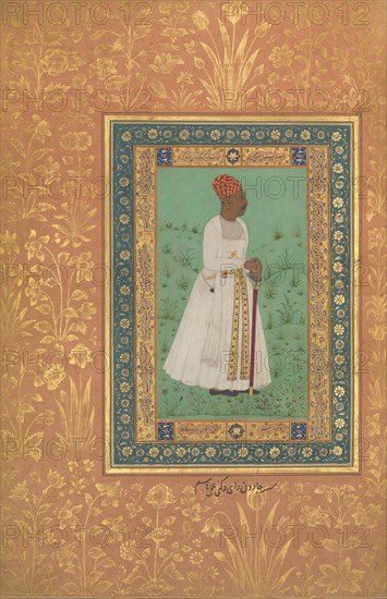 Portrait of Jadun Rai Deccani, Folio from the Shah Jahan Album, recto: ca. 1622; verso: ca. 1530-50.