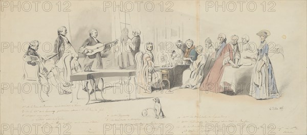 Tea Party at the Prince de Conti's, mid-19th century.