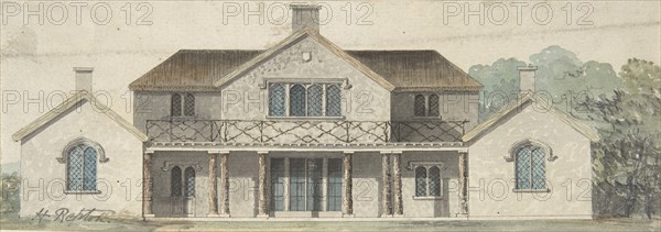 Design for a Cottage Ornée in the Tudoresque Style, late 18th-early 19th century.