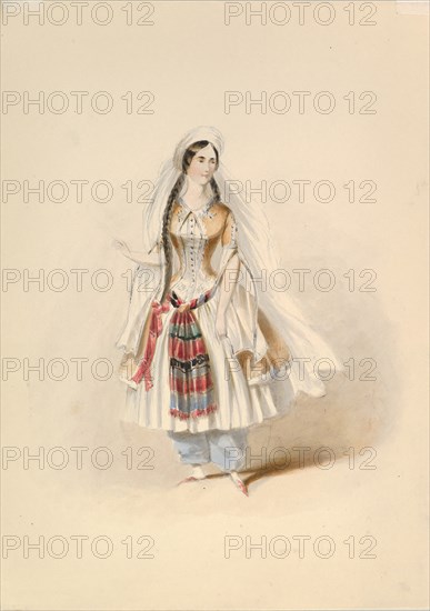 Costume Study for Blonde in the "Abduction from the Seraglio" by W.A. Mozart, ca. 1830-50.