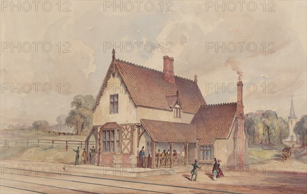 Victorian Rural Train Station and Railroad Crossing, 1844-77.