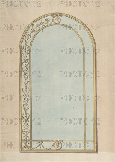Design for a a Mirror with a Rounded Top, late 18th-early 19th century.
