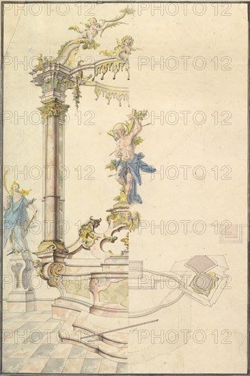 Design for an Altarpiece with a Figure of St. Sebastian, 1741.
