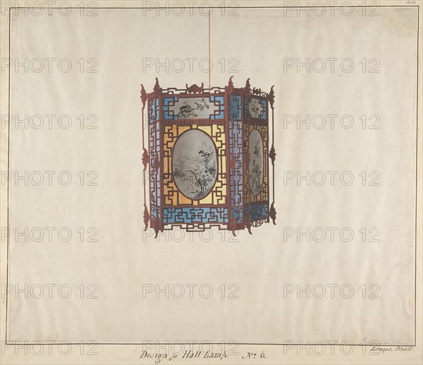 Design for a Hall Lamp No.6, ca. 1845.