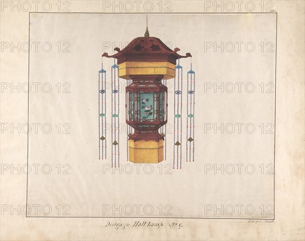 Design for Hall Lamp No.9, ca. 1845.