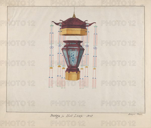 Design for a Hall Lamp, ca. 1800-1810 .