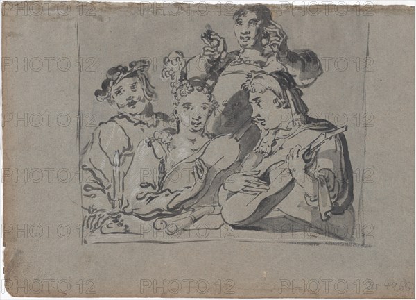 A Quartet of Singers, Lute players, and Bell Ringers Playing in a Tavern by Candlelight, 1620-1628.