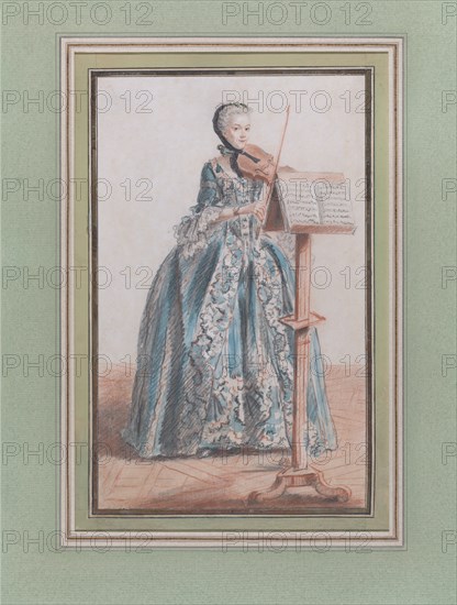 Woman Playing the Violin, Seen from the Front, ca. 1758-59.